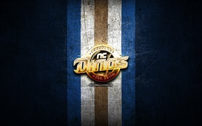 NC Dinos, الشعار الذهبي, إستمر بالقاتل دائما, خلفية معدنية زرقاء, فريق البيسبول الكوري الجنوبي, شعار NC Dinos, بيسبول, كوريا الجنوبية