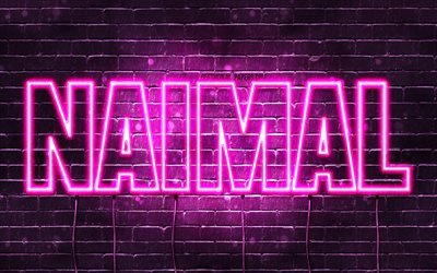 Naimal, 4k, wallpapers with names, female names, Naimal name, purple neon lights, Happy Birthday Naimal, popular arabic female names, picture with Naimal name