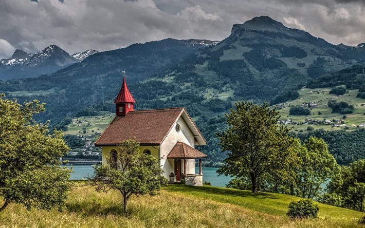 alpes, chapelle, canton de saint-gall, la suisse
