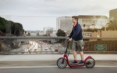 concepto de patineta el&#233;ctrica, mini, citi surfista