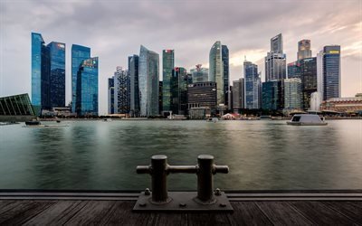 paisagem urbana, singapura, indon&#233;sia