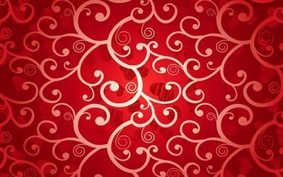los patrones de, corazones, la textura, rojo
