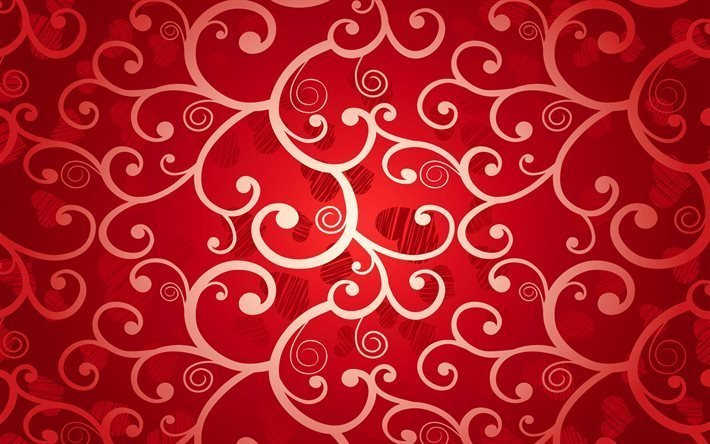 patterns, hearts, texture, red