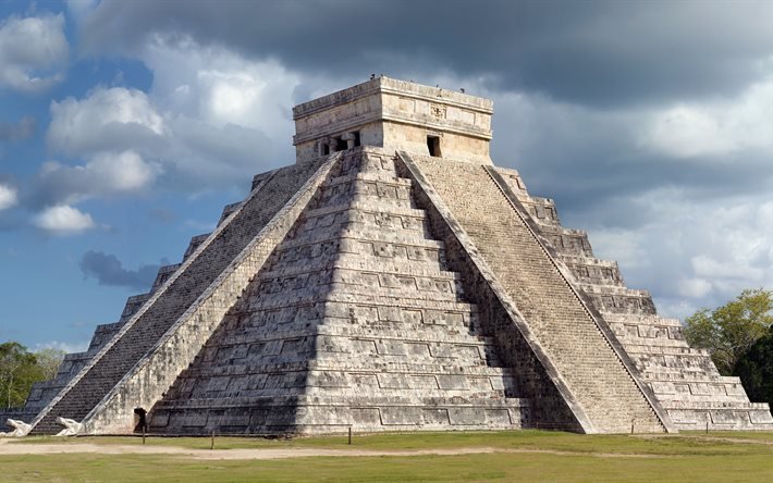 chichen itza, pyramid av kukulkan, mexiko