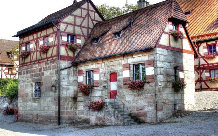 nuremberg, half-timbered house, germany