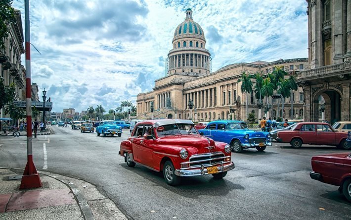 ハバナ, 赤いタクシー, キューバ