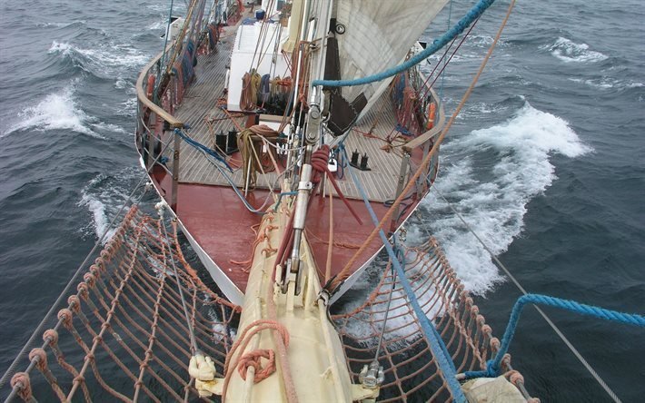 sea, sails, rigging, sailing ship