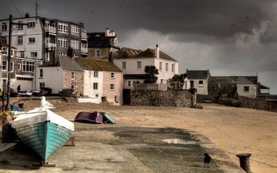 los barcos, paseo, st ives, west cornwall, inglaterra
