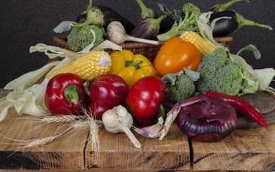 verdure ancora vita, cavolo, garlic, pepper, fiocco, mais
