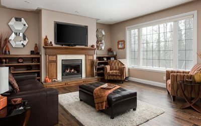 fireplace, upholstered furniture, tv