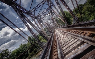 ferrovia, trasporto, ponte