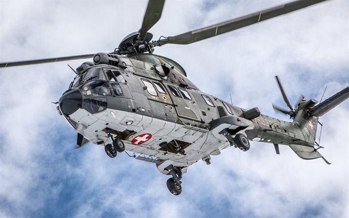 monik&#228;ytt&#246;inen helikopteri, super puma, sveitsin ilmavoimat