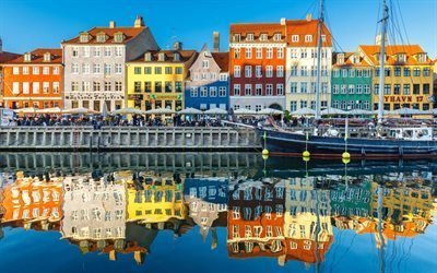 ホーム, コペンハーゲン, 帆船, 遊歩道, デンマーク