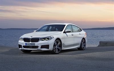 BMW 5 Series, Gran Turismo, 2017, F07, White BMW 5, german cars, BMW