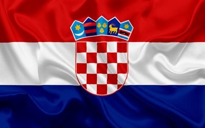 Croatian flag, Croatia, Europe, flag of Croatia, silk flag