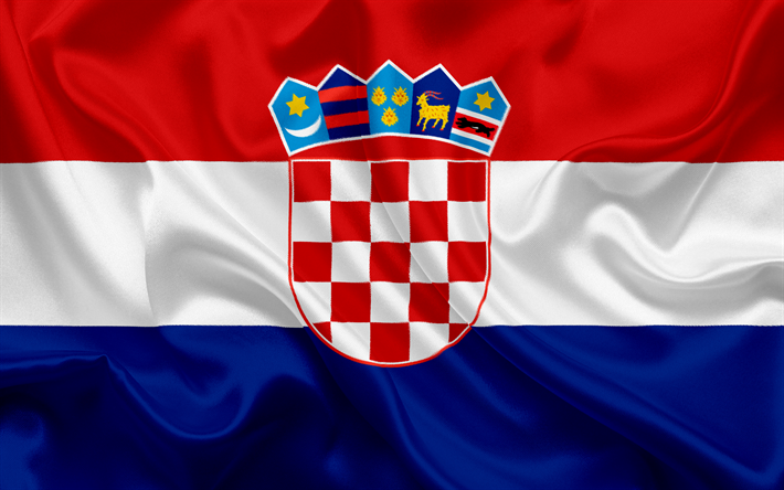 Croato bandiera, Croazia, Europa, bandiera della Croazia, bandiera di seta