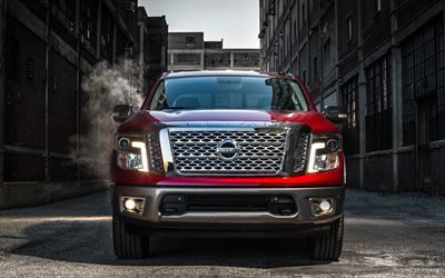 Nissan Titan, 2017, Crew Cab, Front view, pickup, SUV, Japanese cars, Nissan