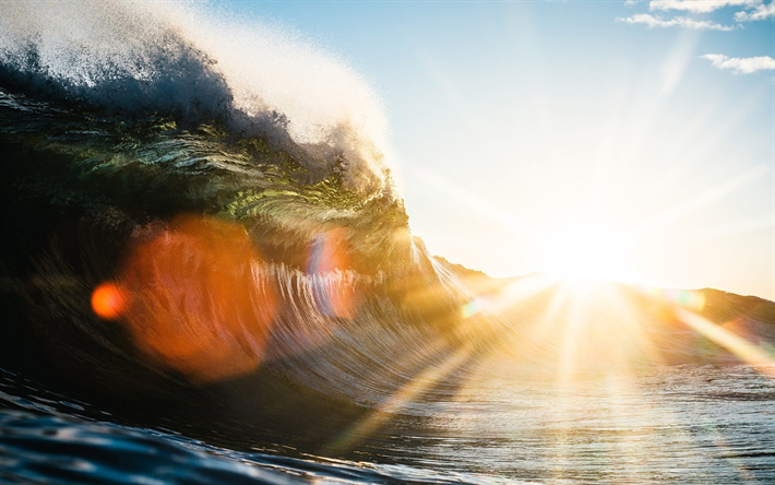 ダウンロード画像 海波 夕日 明るい陽 波紋 フリー のピクチャを無料デスクトップの壁紙
