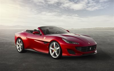 Ferrari Portofino, 2018, Sport auto, nuevo ferrari, rojo Portofino, italiano coches, Ferrari