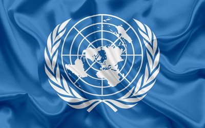 Bandeira da organiza&#231;&#227;o das Na&#231;&#245;es Unidas, seda bandeira, ONU, organiza&#231;&#227;o mundial