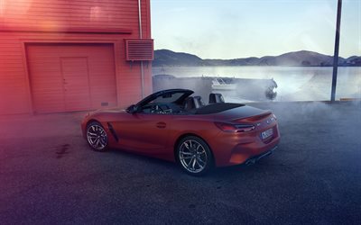 2019, بي ام دبليو Z4, M40i الطبعة الأولى, الرؤية الخلفية, الأحمر كابريوليه, كوبيه رياضية, حمراء جديدة Z4, السيارات الألمانية, BMW