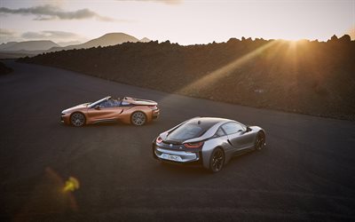 BMW i8, 2018, 4k, أعلى عرض, السيارات الرياضية الكهربائية, i8 السيارة, i8 كوبيه, BMW
