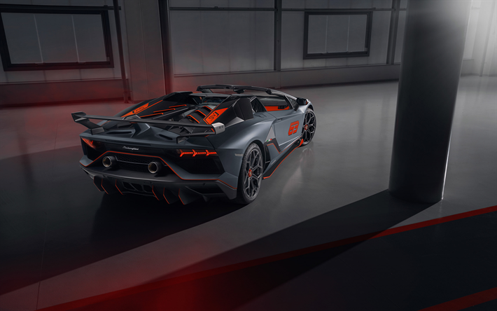 2020, Lamborghini Aventador SVJ 63 Roadster, vista posteriore, esterno, tuning Aventador coup&#233; sportiva, italiana, auto sportive, Lamborghini