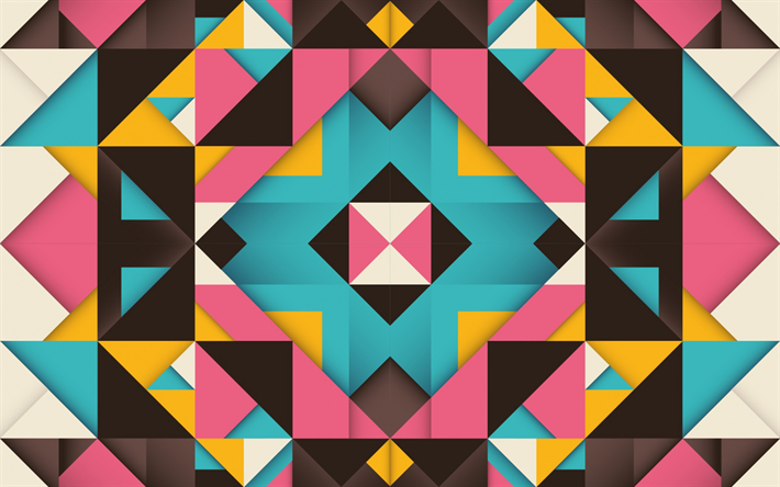retro abstractas, geom&#233;tricas multicolores de fondo, creativo abstracci&#243;n de fondo, mosaico multicolor de fondo