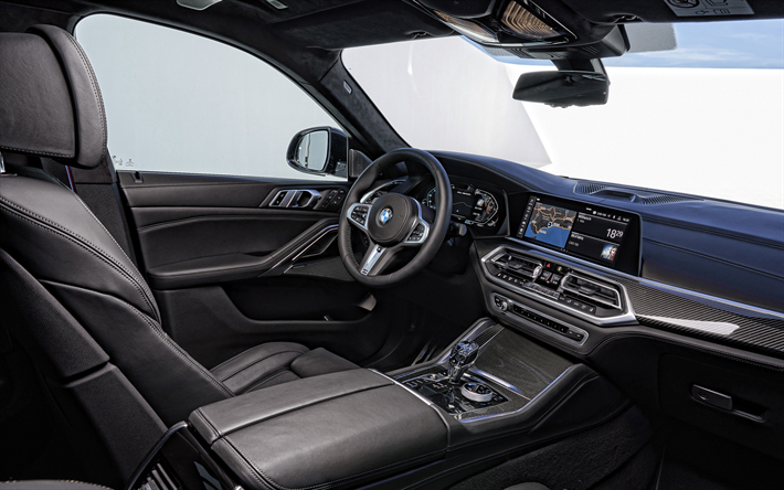 2020, BMW X6, M50i, interior, vista interior, panel frontal, el nuevo X6, los coches alemanes, BMW