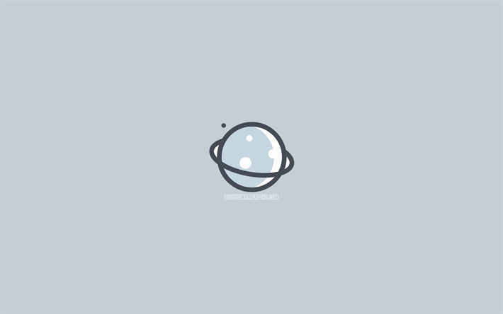 gris planeta, 4k, espacio, m&#237;nimo, fondo gris, el planeta con el c&#237;rculo creativo