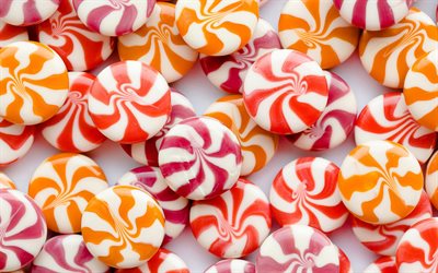 les cannes de bonbon de la texture, des bonbons multicolores, arri&#232;re-plan avec des bonbons, de la texture des aliments, des bonbons