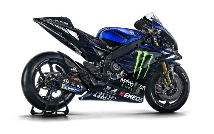 2019, Monster Energy, Yamahas MotoGP YZR-M1, side view, racing motorcykel, MotoGP, japansk sport motorcyklar, Yamaha, Valentino Rossi