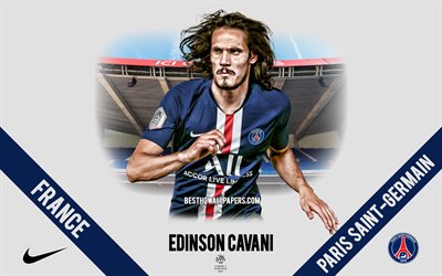 Edinson Cavani, PSG, portrait, Uruguayan footballer, striker, Paris Saint-Germain, Ligue 1, France, PSG footballers 2020, football, Parc des Princes