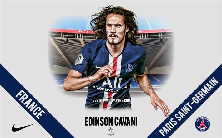 Edinson Cavani, del PSG, retrato, Uruguay, el futbolista, el delantero del Par&#237;s Saint-Germain de la Ligue 1 De Francia, el PSG jugadores de f&#250;tbol de 2020, el f&#250;tbol, el Parc des Princes