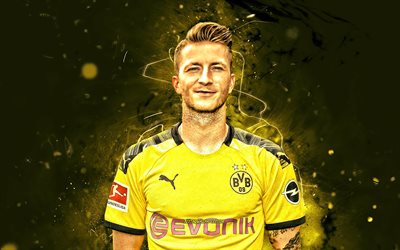 Marco Reus, stagione 2019-2020, tedesco calciatori del Borussia Dortmund FC, avanti, calcio, BVB, Germania, Bundesliga, Reus, luci al neon