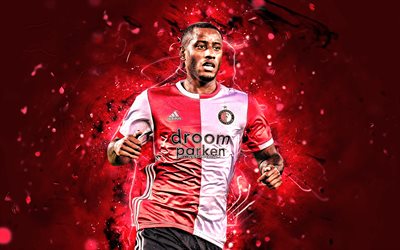 Luciano Narsingh, 2019, Feyenoord FC, dutch footballers, soccer, Narsingh, Dutch Eredivisie, football, neon lights, Narsingh Feyenoord