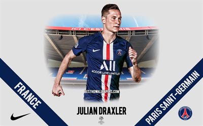 Julian Draxler, PSG, portrait, German footballer, midfielder, Paris Saint-Germain, Ligue 1, France, PSG footballers 2020, football, Parc des Princes