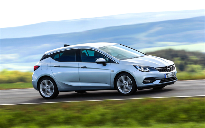 Opel Astra K, 4k, yol, 2019 arabalar, motion blur, 2019 Opel Astra, Alman otomobilleri, Opel