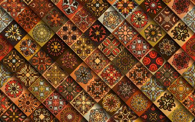 marrone texture con ornamenti floreali, ornamentali, sfondi, retr&#242;, texture, sfondi retr&#242;