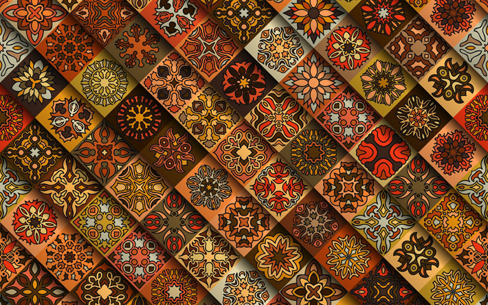 brown texture with ornaments, floral ornamental backgrounds, retro textures, retro backgrounds