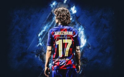 Antoine Griezmann, french soccer player, striker, Barcelona FC, view from the back, La Liga, Catalonia, Spain, football, Griezmann Barcelona
