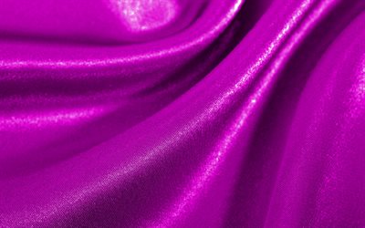 紫色のサタン波状, 4k, シルクの質感, 生地の波状のテクスチャ, 紫色の生地の背景, テキスタイルテクスチャ, サテンのテクスチャ, 紫の背景, 波状のテクスチャ