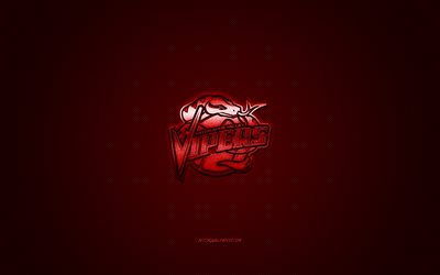 Rio Grande Valley Vipers, Amerikkalainen koripalloseura, punainen logo, punainen hiilikuitutausta, NBA G -liiga, koripallo, Texas, USA, Rio Grande Valley Vipers -logo