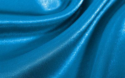 blue satin wavy, 4k, silk texture, fabric wavy textures, blue fabric background, textile textures, satin textures, blue backgrounds, wavy textures