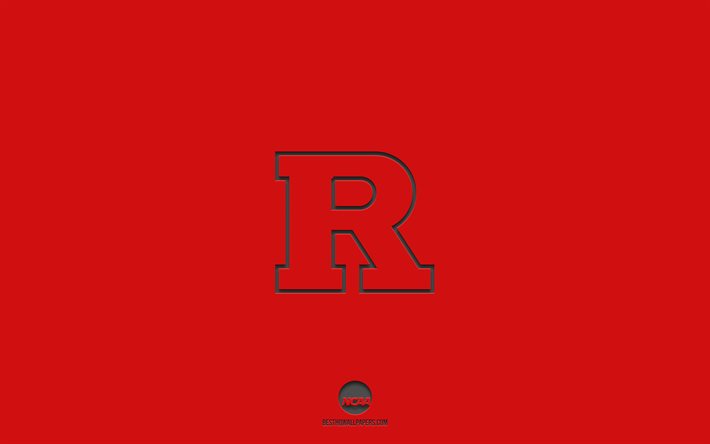 Rutgers Scarlet Knights, red background, American football team, Rutgers Scarlet Knights emblem, NCAA, New Jersey, USA, American football, Rutgers Scarlet Knights logo