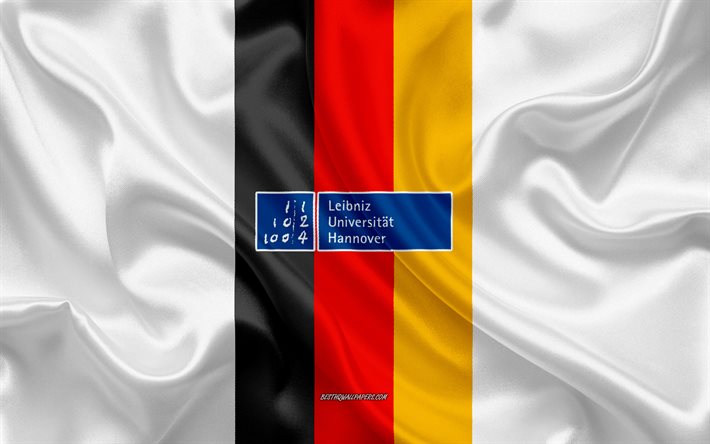 Emblema dell&#39;Universit&#224; di Hannover, bandiera tedesca, logo dell&#39;Universit&#224; di Hannover, Hannover, Germania, Universit&#224; di Hannover