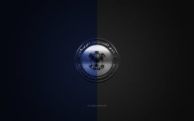 Al-Sailiya SC, Qatar football club, QSL, sininen logo, sininen hiilikuitutausta, Qatar Stars League, jalkapallo, Doha, Qatar, Al-Sailiya SC -logo