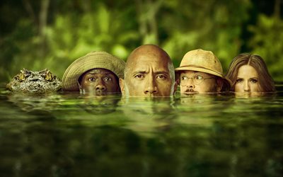 Jumanji Welcome To The Jungle, action, 2017 movie, Dwayne Johnson, Karen Gillan, Jack Black, Kevin Hart