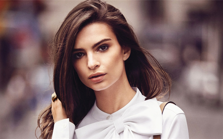 Emily Ratajkowski, American model, portrait, American actress, fashion model, beautiful woman, make-up, harpers bazaar