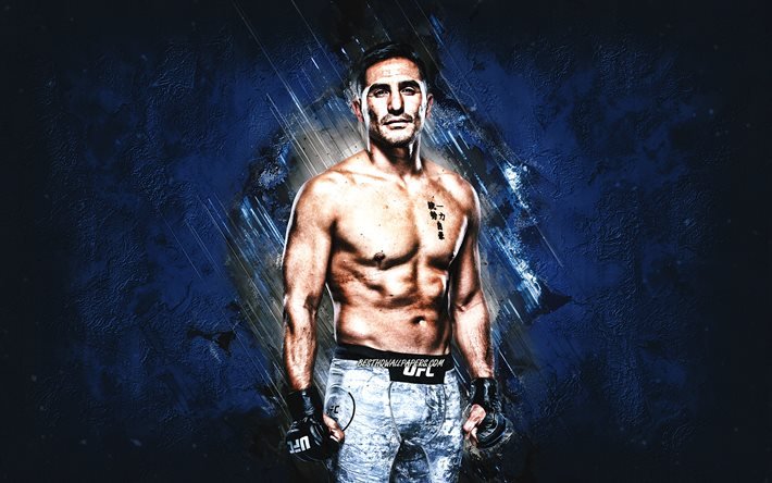 Gustavo Lopez, UFC, MMA, Argentine fighter, blue stone background, creative art